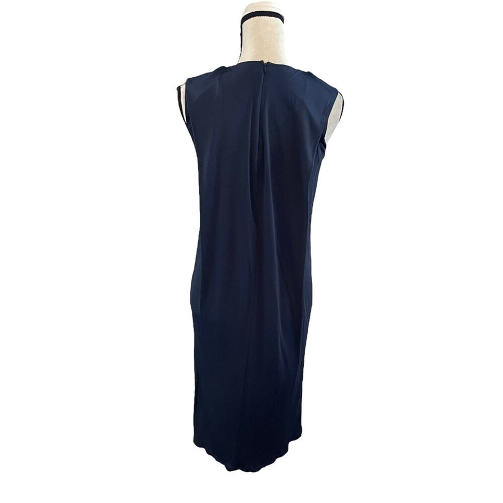 Salvatore Ferragamo Sleeveless Cocktail Dress Navy Blue Size Small Quiet Luxury View 3